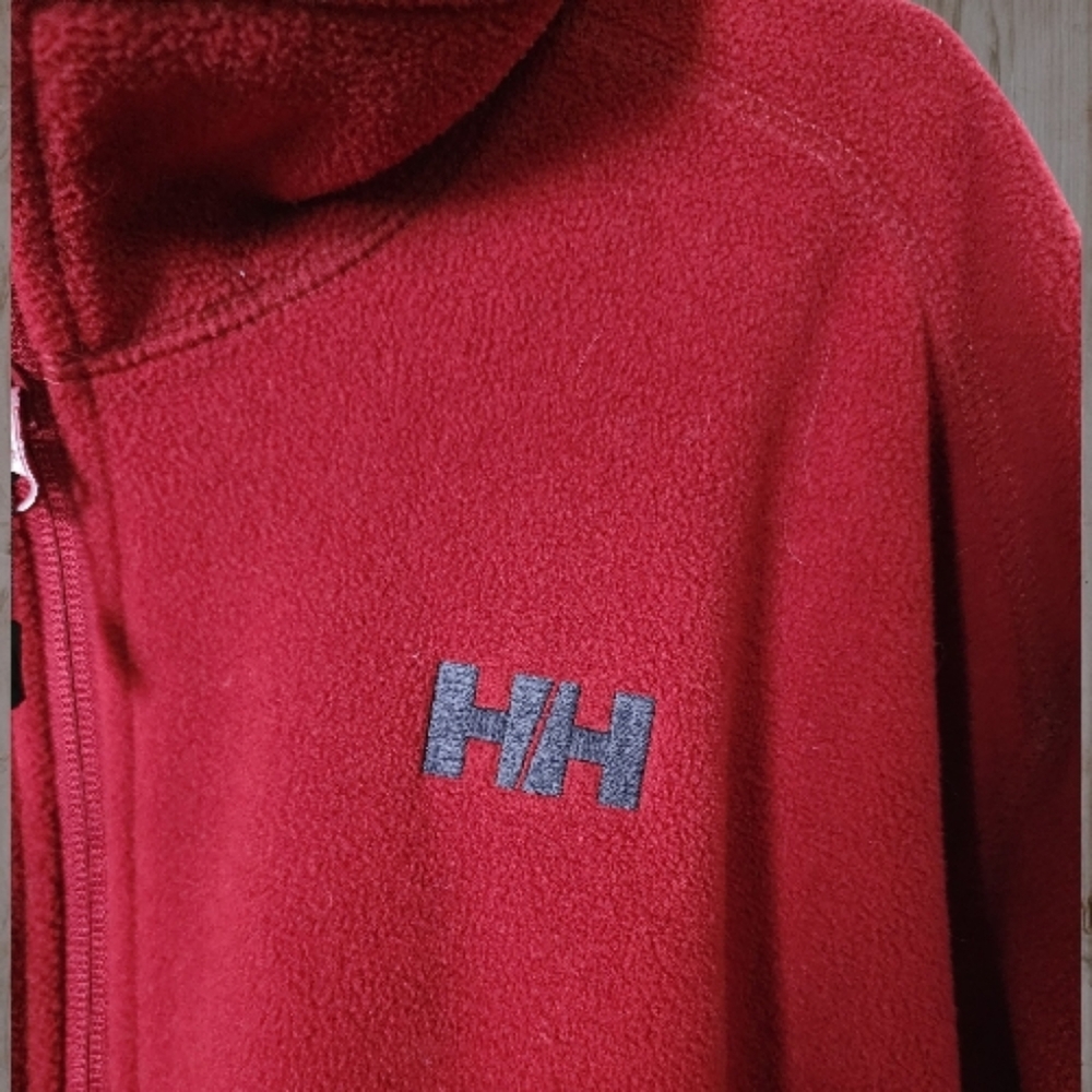 HELLY HANSEN Red Fleece Jacket Embroidered HH Size Extra Large